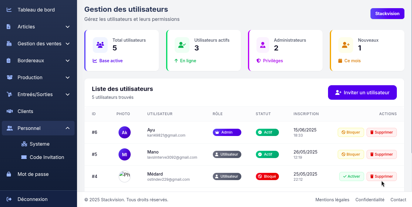 Solution de gestion de production et flux opérationnels